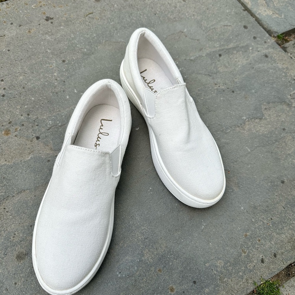 White Slip-On Sneakers